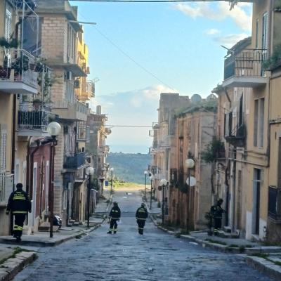 Vista sulla frana, dove c'era la croce commemorativa, dal Varco 3