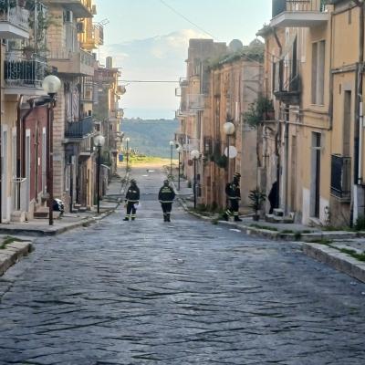 Vista sulla frana, dove c'era la croce commemorativa, dal Varco 3